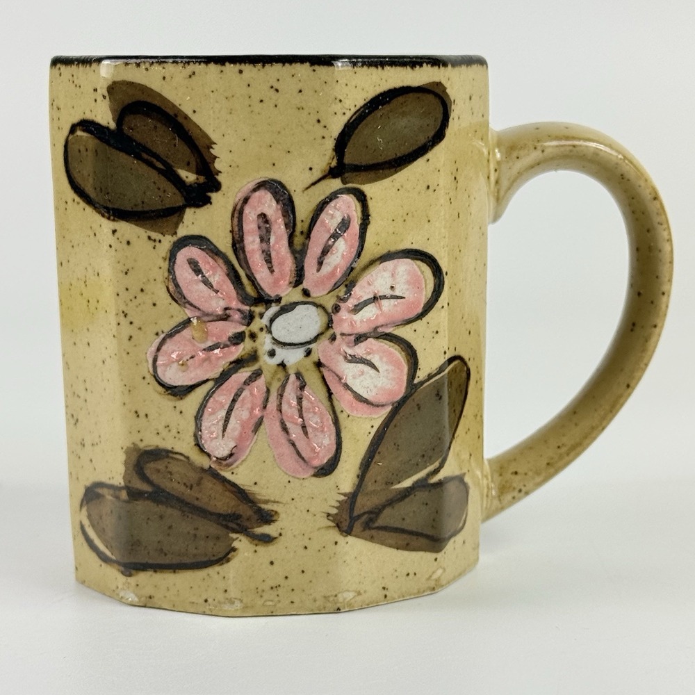 Vintage Floral Japanese Decagon 10 Sided Tea Cup Coffee Mug - See Notes